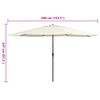 vidaXL Garden Parasol with Metal Pole 390 cm Sand White