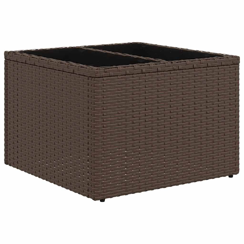 vidaXL 7 Piece Garden Sofa Set with Cushions Brown Poly Rattan