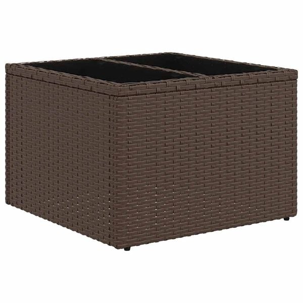 vidaXL 7 Piece Garden Sofa Set with Cushions Brown Poly Rattan