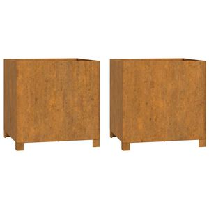 vidaXL Planters with Legs 2 pcs Rusty 49x47x50 cm Corten Steel