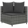 vidaXL 6 Piece Garden Sofa Set with Cushions Grey Poly Rattan