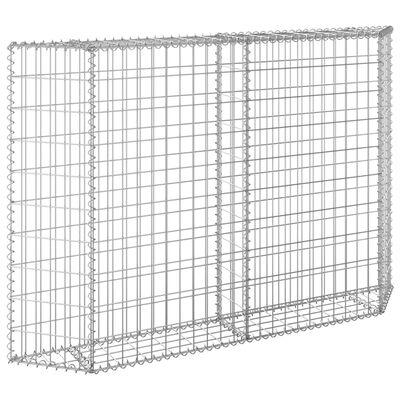 vidaXL Trapezium Gabion Raised Bed Galvanised Steel 150x20x100 cm