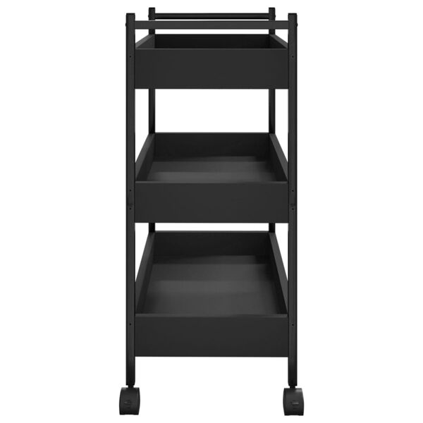 vidaXL Kitchen Trolley Black 50x30x70 cm Engineered Wood
