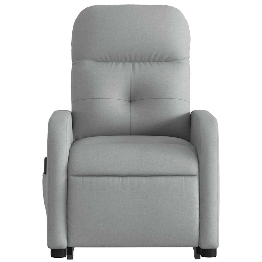 vidaXL Stand up Massage Recliner Chair Light Grey Fabric