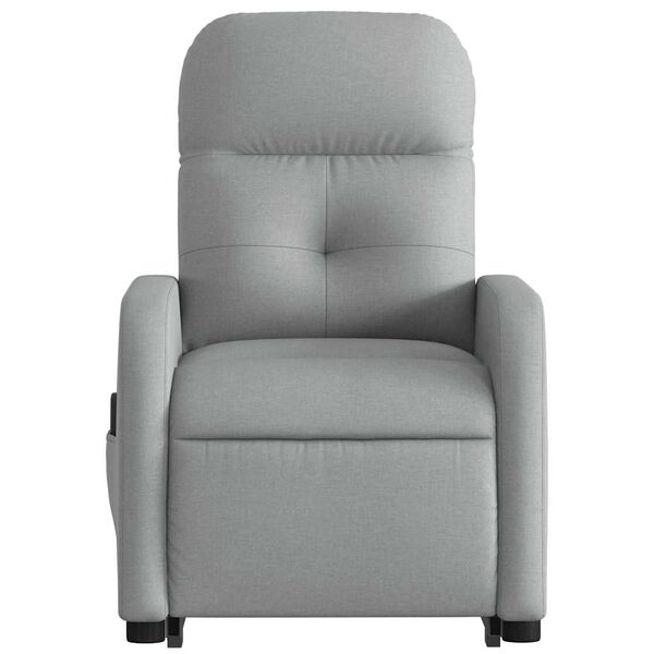 vidaXL Stand up Massage Recliner Chair Light Grey Fabric