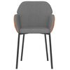 vidaXL Dining Chairs 2 pcs Light Grey Fabric and Faux Leather