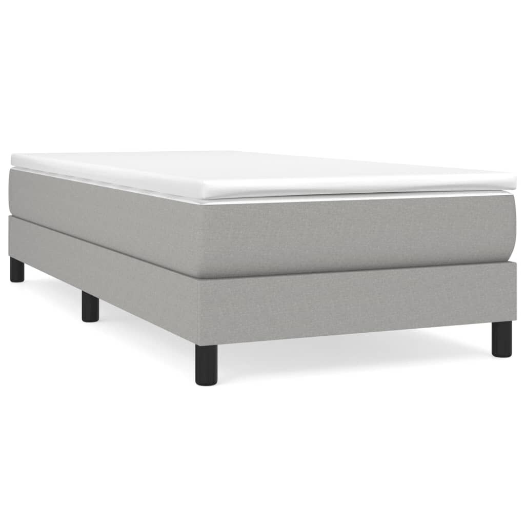 vidaXL Bed Frame without Mattress Light Grey Twin XL Fabric (US Only)