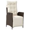 vidaXL 3 Piece Bistro Set with Cushions Brown Poly Rattan