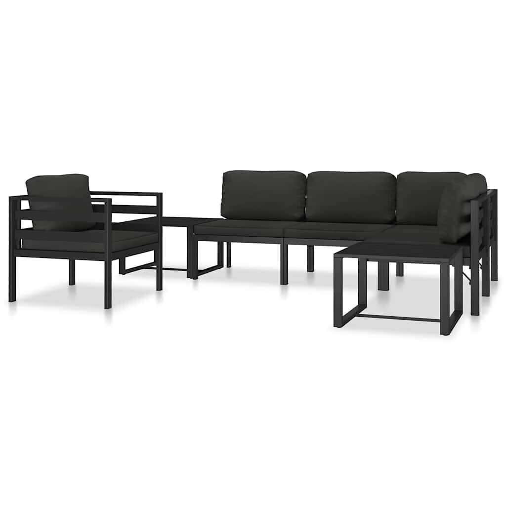 vidaXL Single Sofa with Cushions Aluminium Anthracite