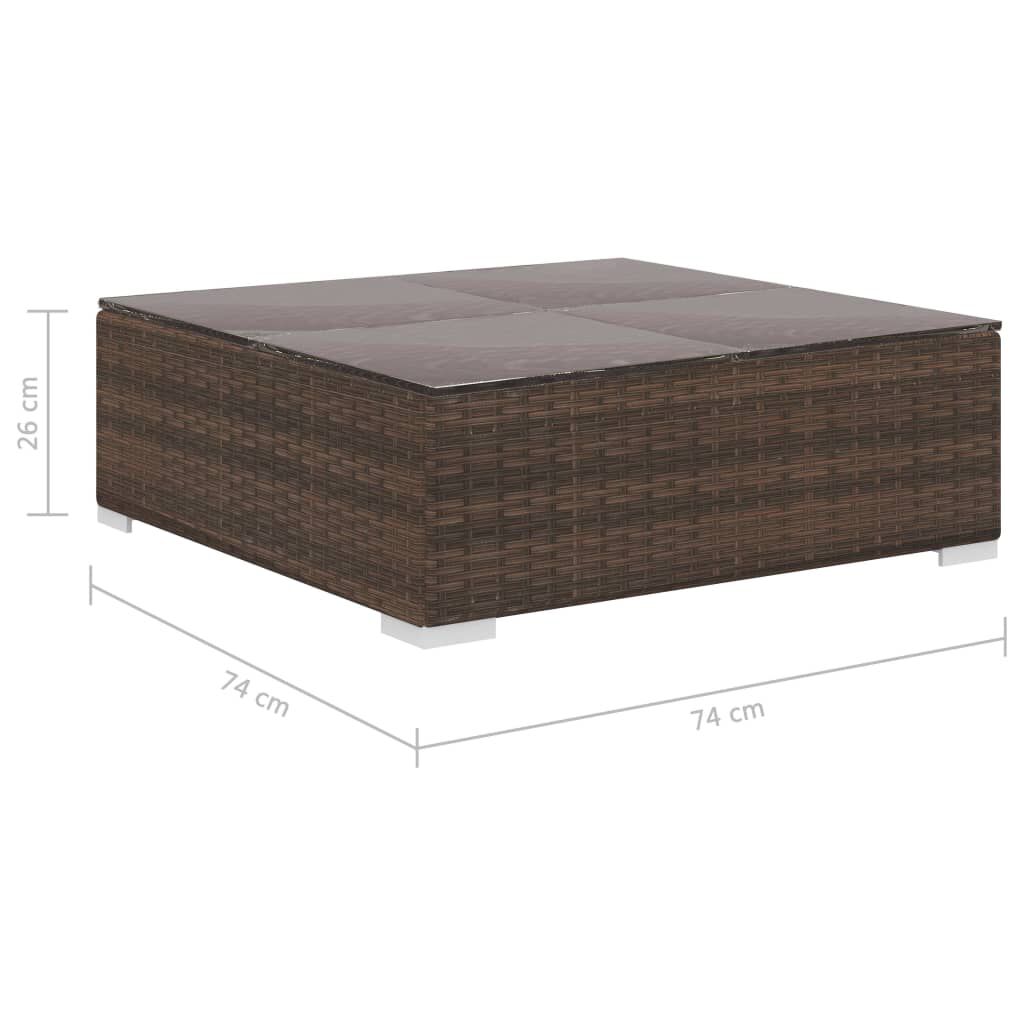 vidaXL 8 Piece Garden Lounge Set with Cushions Poly Rattan Brown