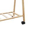 vidaXL Clothes Rack with Shelves and Wheels 106x34x106.5 cm Bamboo