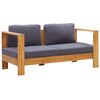 vidaXL Garden Sofa Bench with Cushions 140 cm Solid Acacia Wood Grey