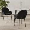vidaXL Dining Chairs 2 pcs Black Velvet