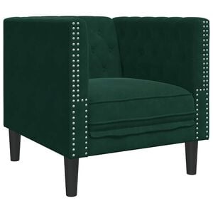 vidaXL Chesterfield Sofa Chair Dark Green Velvet