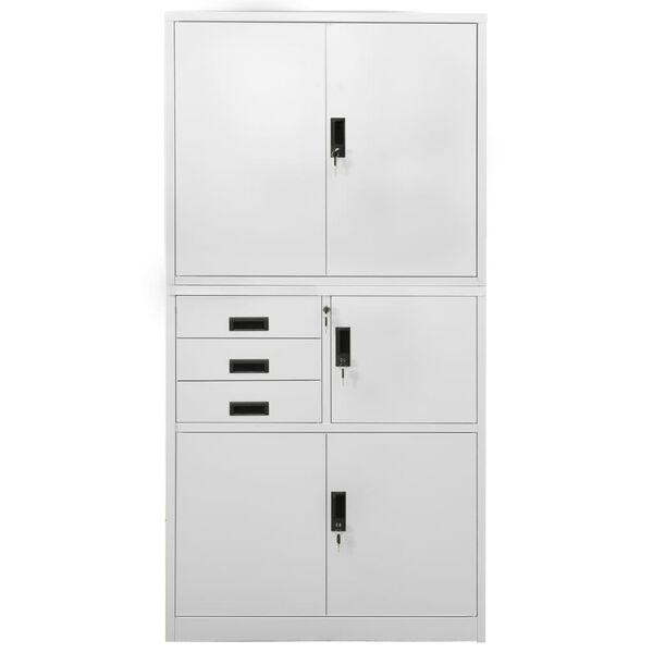 vidaXL Office Cabinet Light Grey 90x40x180 cm Steel