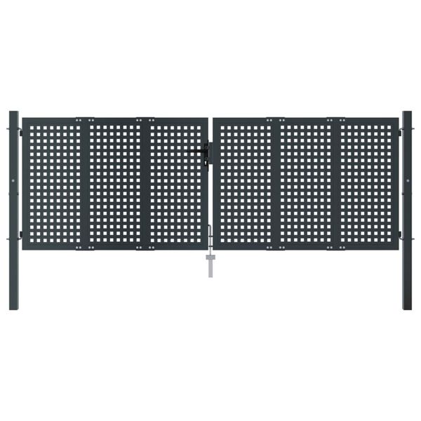 vidaXL Garden Gate Anthracite 300x100 cm Steel