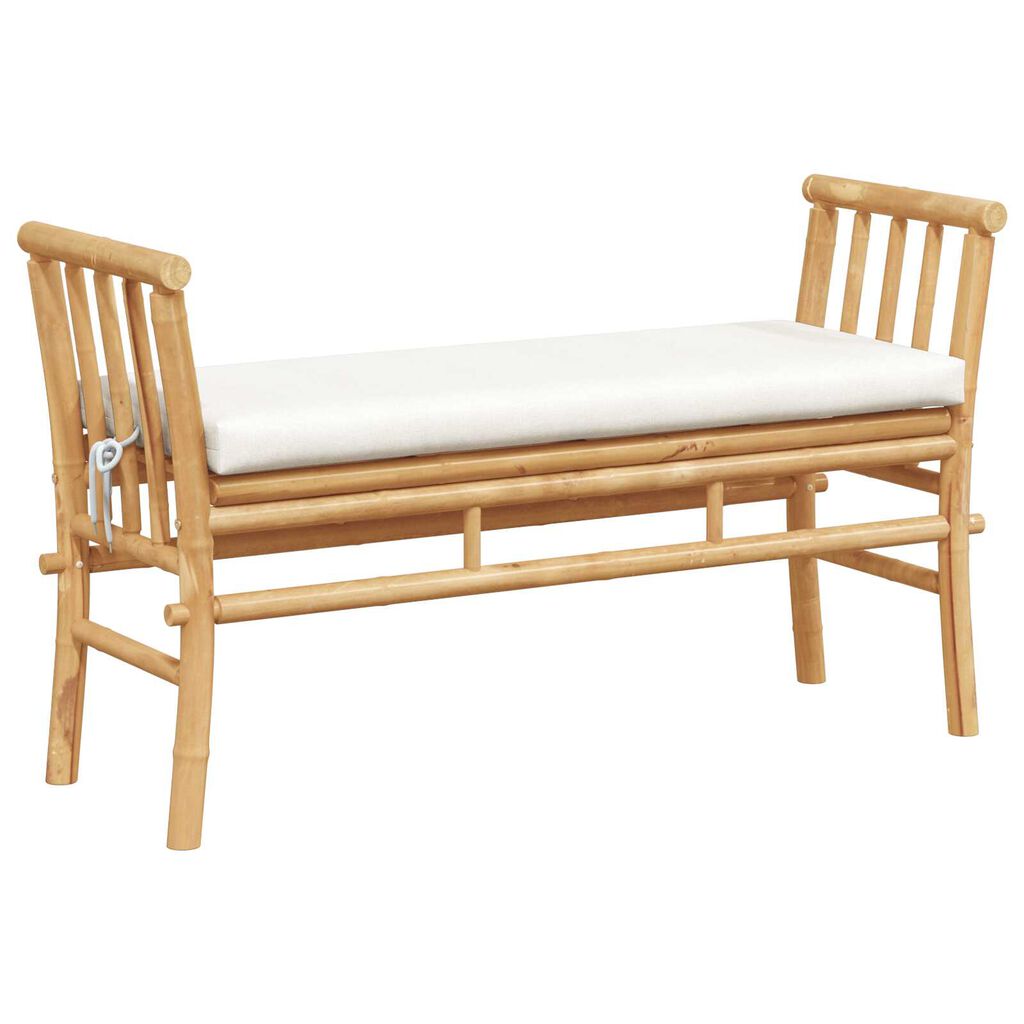 vidaXL Garden Bench with Cushion 110 cm Bamboo