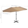 vidaXL Garden Parasol with Aluminium Pole 460x270 cm Taupe