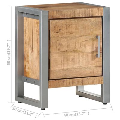 vidaXL Bedside Cabinet 40x30x50 cm Rough Mango Wood