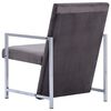vidaXL Armchair with Chrome Feet Dark Gray Velvet