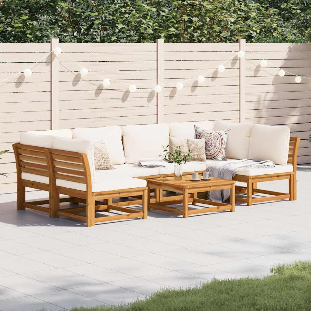 vidaXL 7 Piece Garden Lounge Set with Cushions Solid Wood Acacia