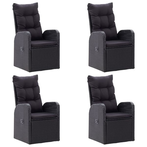 vidaXL 7 Piece Garden Dining Set Black
