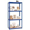 vidaXL 4-Layer Shelves 5 pcs Blue Steel&Engineered Wood