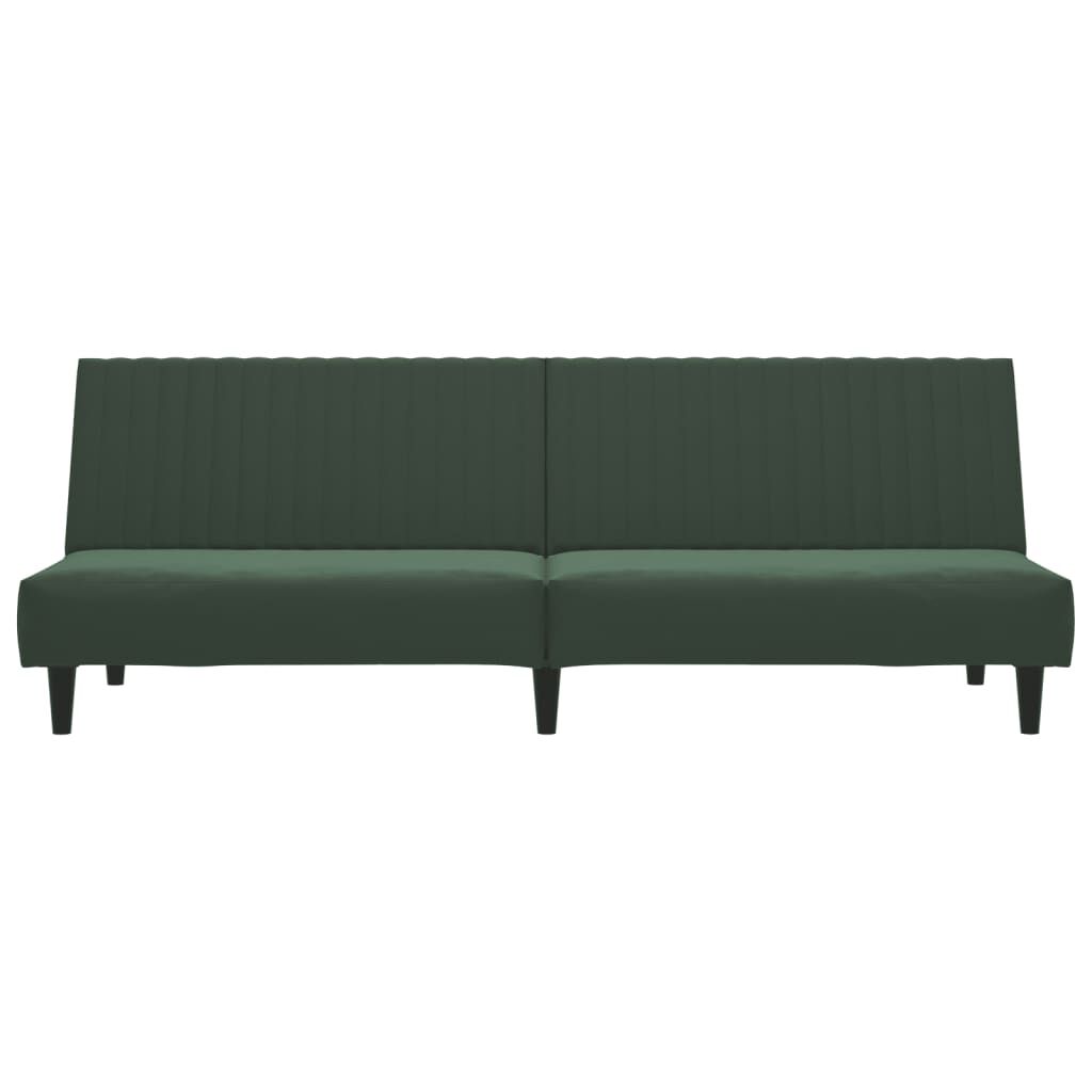 vidaXL 2-Seater Sofa Bed Dark Green Velvet
