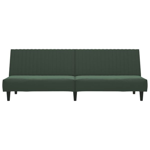 vidaXL 2-Seater Sofa Bed Dark Green Velvet