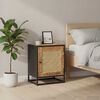 vidaXL Bedside Cabinet 40x30x50 cm Rough Mango Wood and Natural Cane