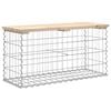 vidaXL Garden Bench Gabion Design 83x31.5x42 cm Solid Wood Pine