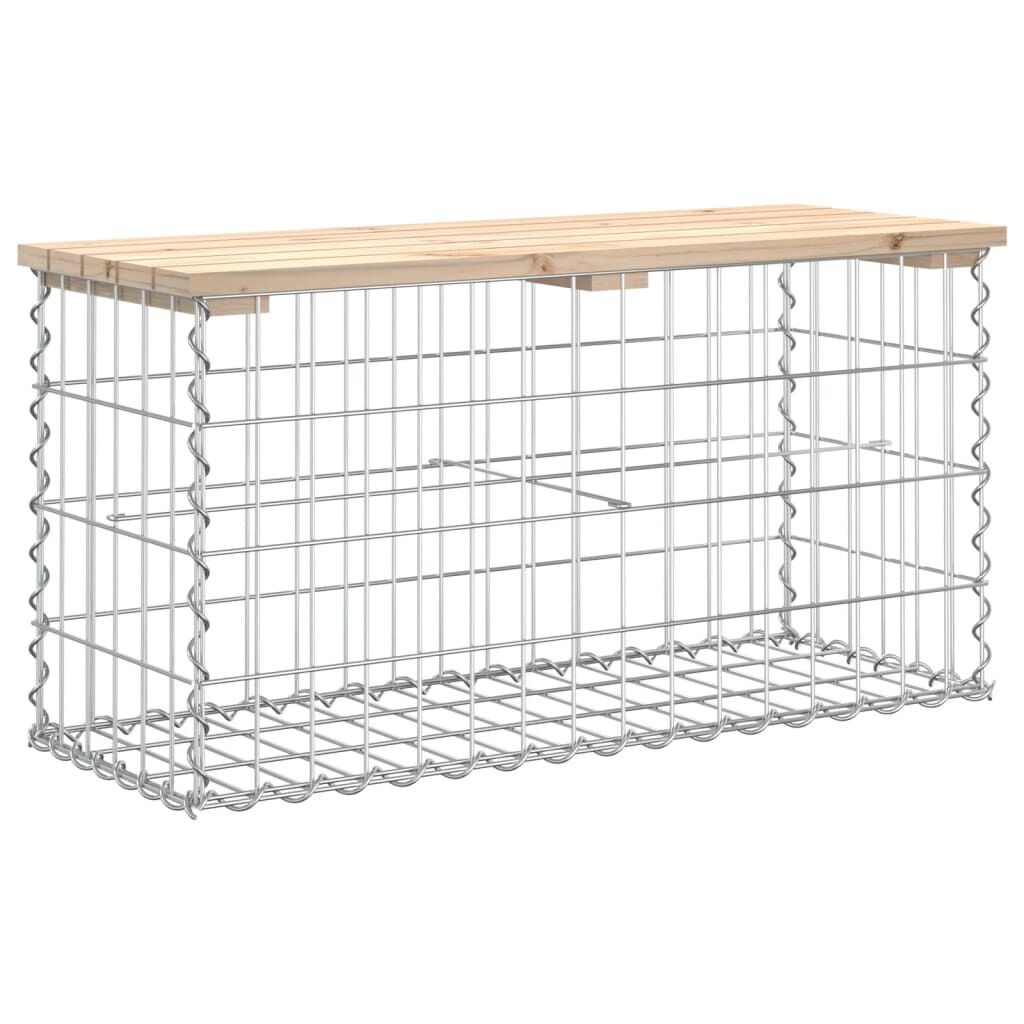 vidaXL Garden Bench Gabion Design 83x31.5x42 cm Solid Wood Pine