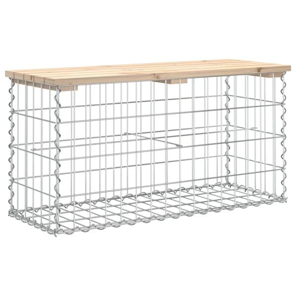 vidaXL Garden Bench Gabion Design 83x31.5x42 cm Solid Wood Pine