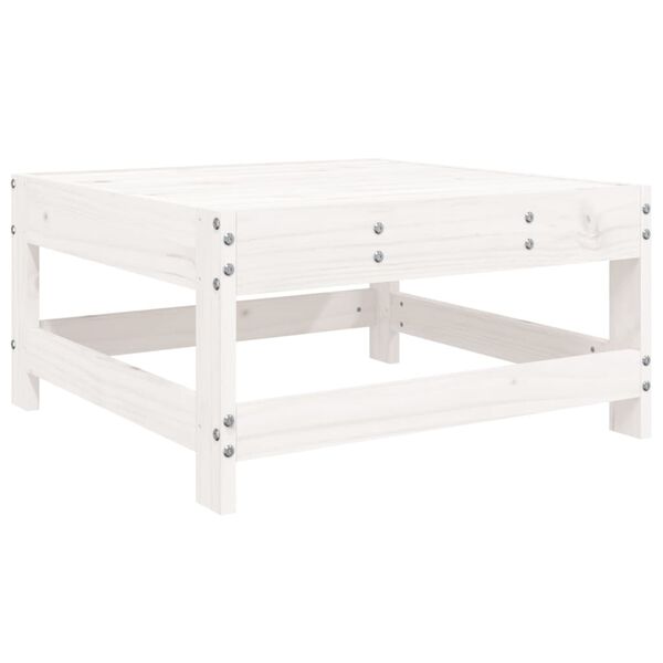 vidaXL 7 Piece Garden Lounge Set White Solid Wood Pine
