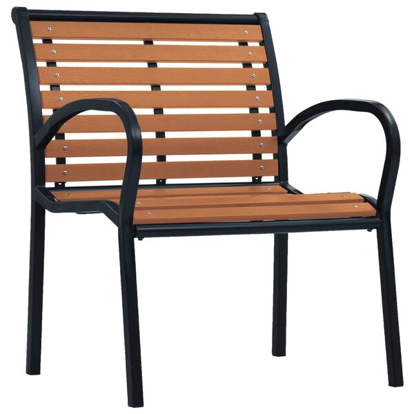 vidaXL Garden Chairs 2 pcs Steel and WPC Black and Brown