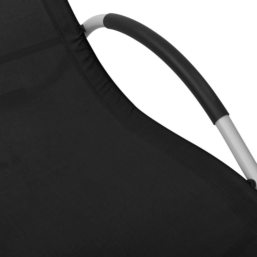 vidaXL Sun Lounger Textilene Black and Grey