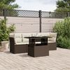 vidaXL 5 Piece Garden Sofa Set with Cushions Brown Poly Rattan