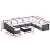 vidaXL 11 Piece Garden Lounge Set with Cushions Brown Poly Rattan