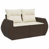 vidaXL 9 Piece Garden Sofa Set with Cushions Brown Poly Rattan