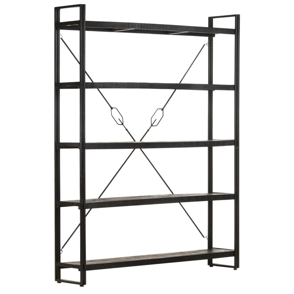 vidaXL 5-Tier Bookcase Black 140x30x180 cm Solid Mango Wood