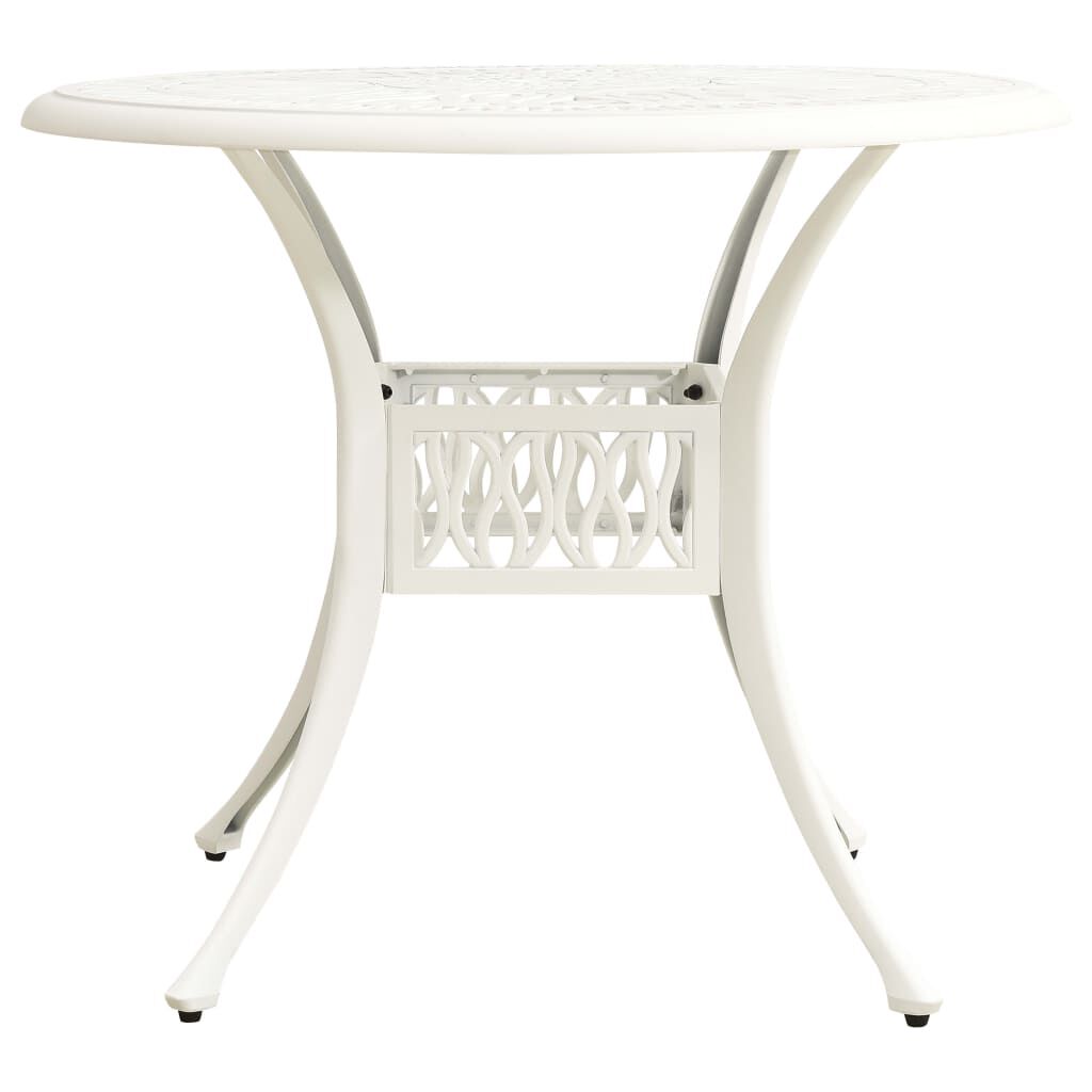 vidaXL 3 Piece Bistro Set Cast Aluminium White