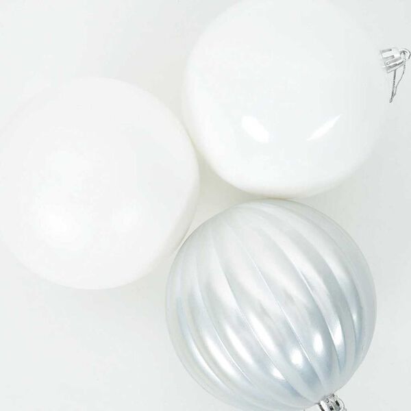 vidaXL Christmas Bauble Set XXL 3 pcs White Plastic