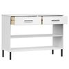vidaXL Console Cabinet with Metal Legs White Solid Wood Pine OSLO