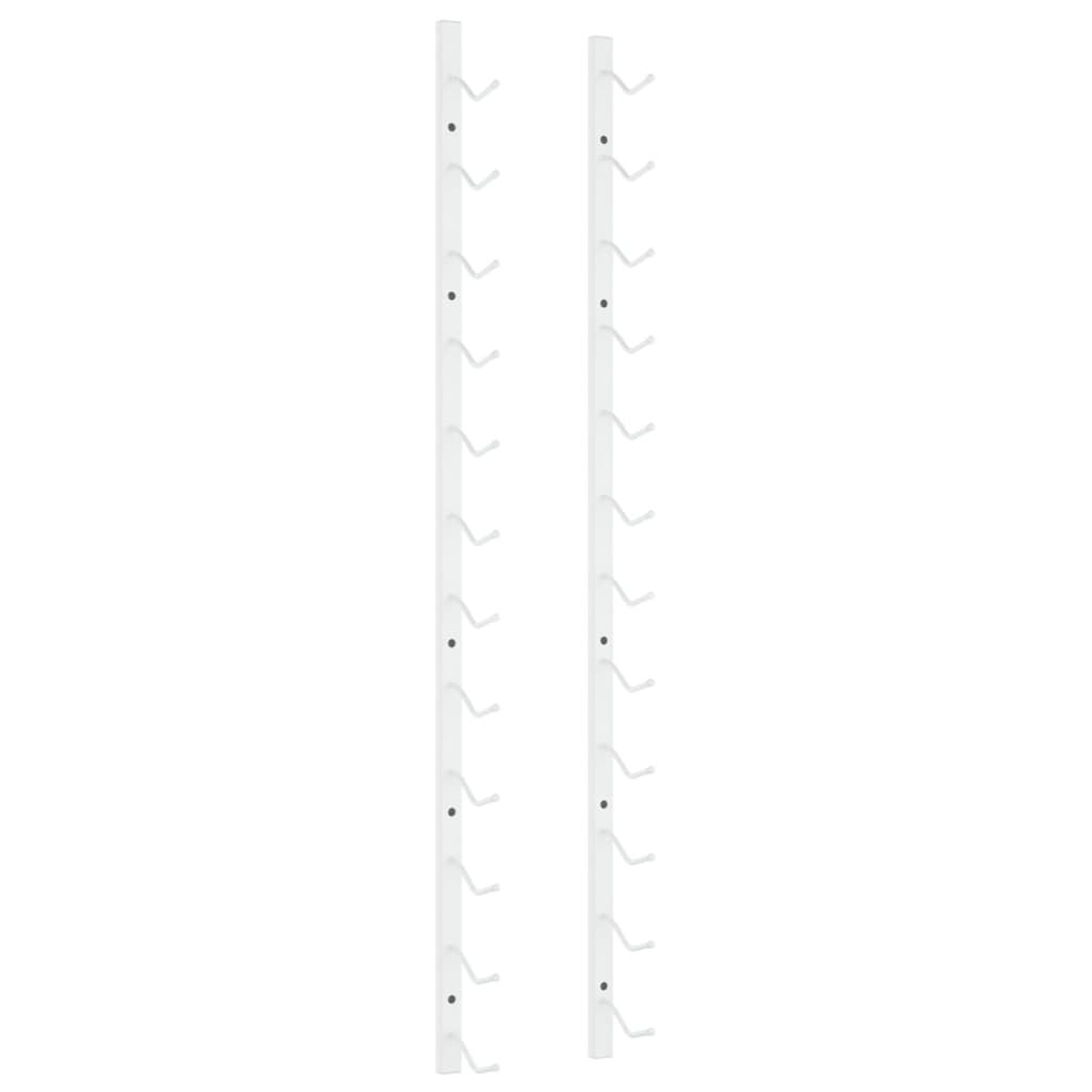 vidaXL Wall Mounted Wine Rack for 12 Bottles White Iron