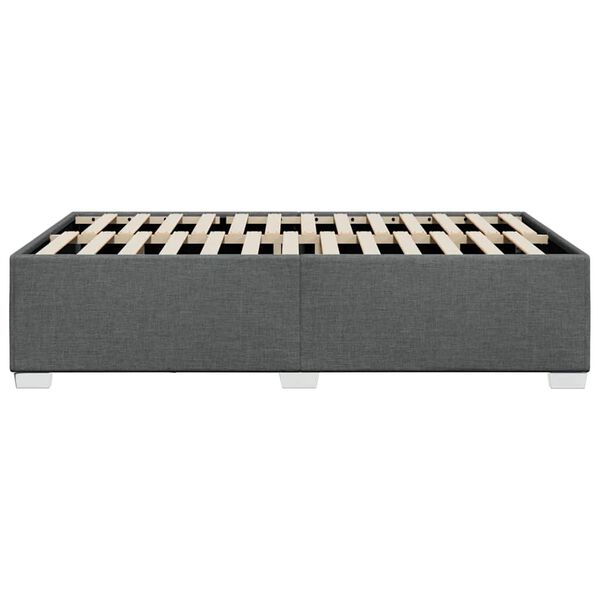 vidaXL Bed Frame without Mattress Dark Grey Queen Fabric