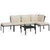 vidaXL 6 Piece Garden Lounge Set with Sand Cushions Steel