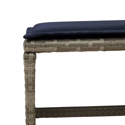 vidaXL 11 Piece Garden Dining Set with Cushions Grey Poly Rattan