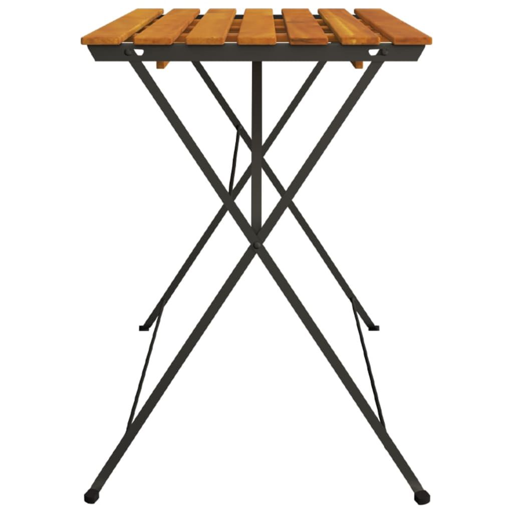 vidaXL Folding Bistro Table 100x54x71 cm Solid Wood Acacia and Steel