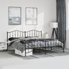 vidaXL Metal Bed Frame without Mattress with Footboard Black 193x203cm