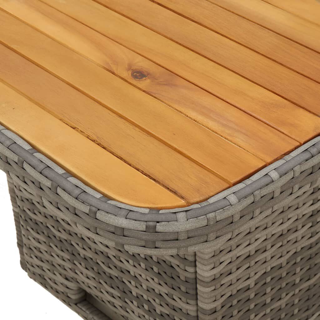 vidaXL 5 Piece Garden Dining Set with Cushions Grey Poly Rattan